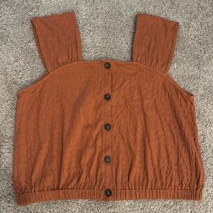 Madewell Rust Button-Front Blouse